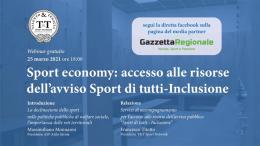 Sport Economy: accesso alle risorse. Segui la diretta a partire dalle 18
