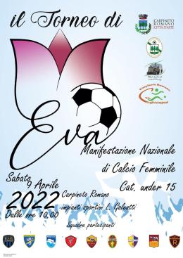 Il Torneo di Eva, sabato 9 Aprile a Carpineto Romano manifestazione di calcio femminile
