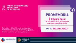 Al via l'Ottobre Rosa: attività di sensibilizzazione, prevenzione ed educazione sanitaria