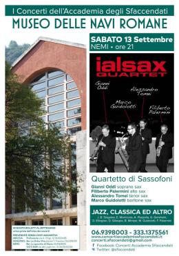 Sabato 13 al Museo delle Navi Romane di Nemi ritorna l'appuntamento con la musica