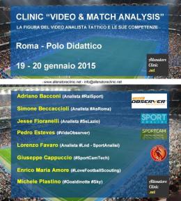 Clinic: "La figura del video analista tattico e le sue competenze"