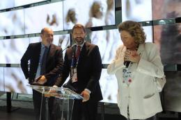 Zingaretti e Marino in visita al padiglione dedicato a Roma e al Lazio