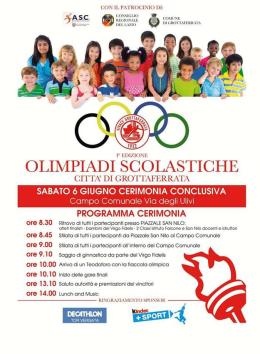 Domani la chiusura delle olimpiadi studentesche di Grottaferrata
