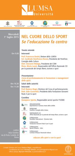 Nel cuore dello sport, se l'educazione fa centro