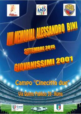 Memorial Bini, gironi e calendario dell'8ª edizione
