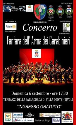 Villa d'Este, il 6 settembre in concerto la Fanfara dei Carabinieri