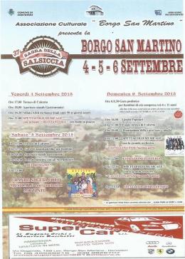 Borgo San Martino, tutto pronto per la 37ª Sagra della Salsiccia