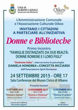 Albano, al via l'iniziativa "Donne e Biblioteche"