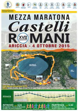 Il 4 ottobre ad Ariccia si svolgerà la mezza maratona