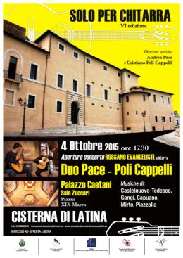 A Cisterna di Latina il secondo appuntamento di “Solo per chitarra”