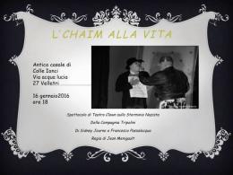 Domani, a Colle Ionci, va in scena “L’chaim alla Vita” 