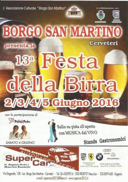 Cerveteri - Festa della Birra: dal 2 al 5 giugno a Borgo San Martino