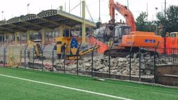 Monterosi, iniziati i lavori alla tribuna del Martoni 