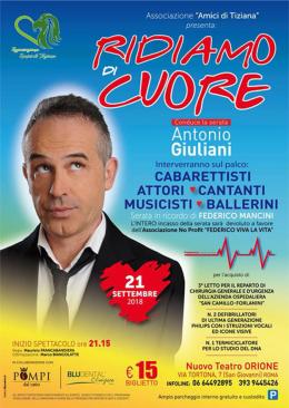 Il 21 settembre "Ridiamo di cuore" per beneficenza