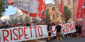 Protesta dei tifosi del Rimini