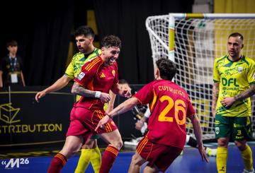 Matteo Biscossi esulta dopo il gol del 3-0 (&copy;Paola Libralato)