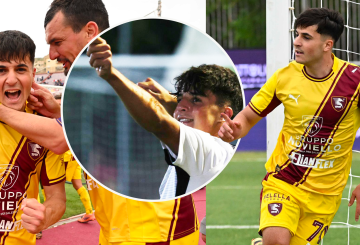 Boncori esulta (Foto &copy;Salernitana e &copy;DeCesaris)