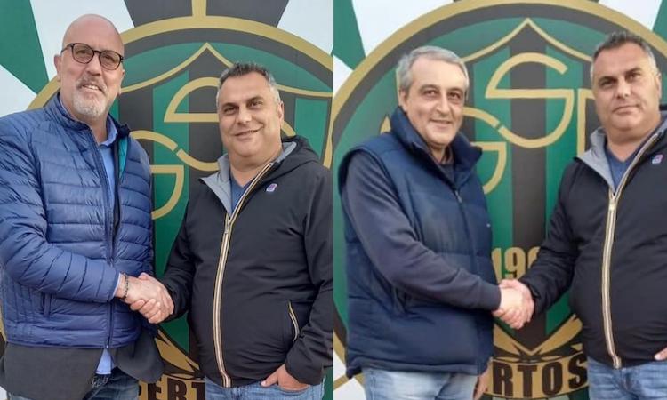 La presentazione di Toti e Bona con il direttore generale neroverde Russo