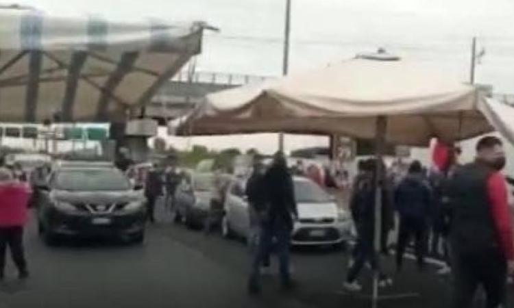 Un momento della protesta