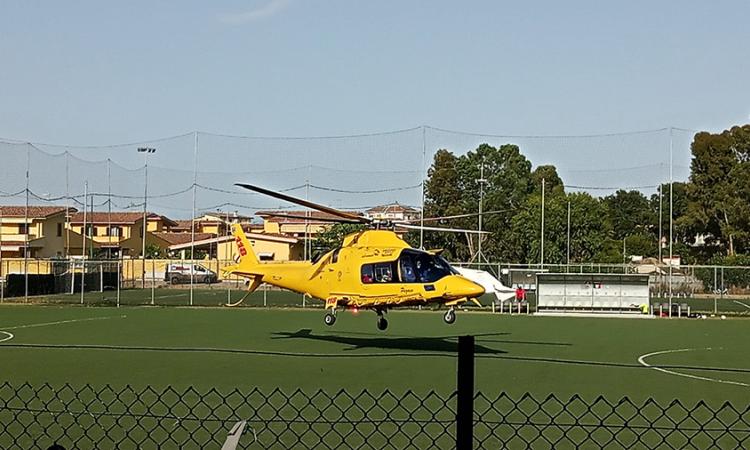 L'eliambulanza al Villa Claudia ©Gazzetta Regionale