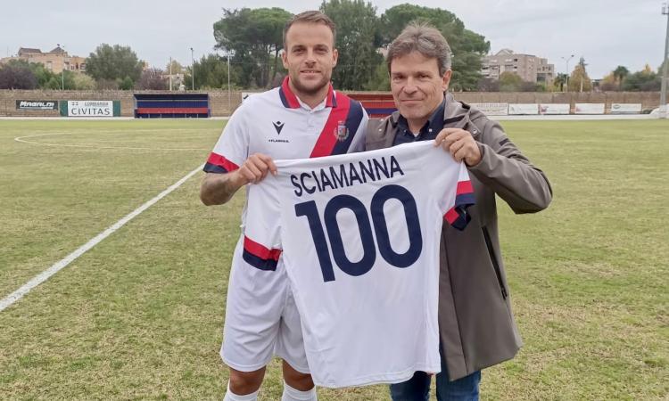 Jacopo Sciamanna festeggia le 100 presenze (Ph. Flaminia)
