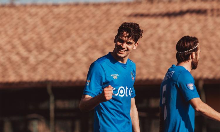 Samuele Maurizi dopo aver segnato (Ph. Conti/Vamos)