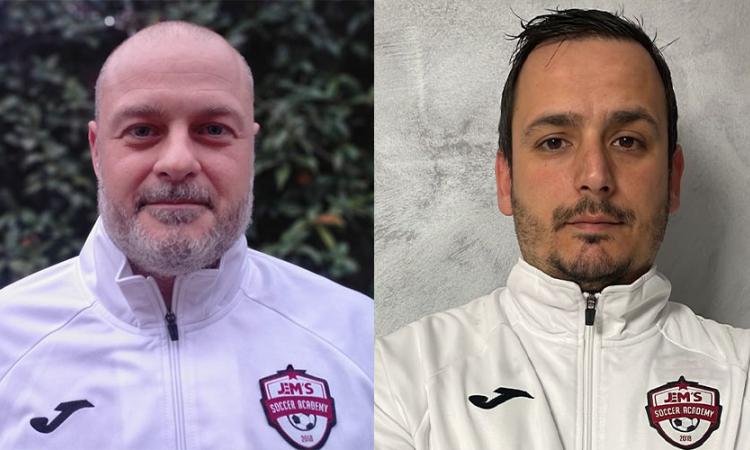 Da sinistra Andrea Lancia e Davide Lancia, tecnici dell'U14 provinciale della Jem's Soccer Academy