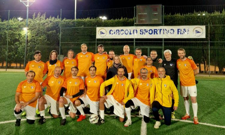 La Nazionale Giornaliste e Giornalisti schierata