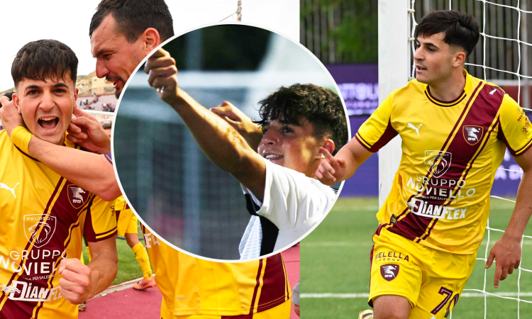 Boncori esulta (Foto &copy;Salernitana e &copy;DeCesaris)