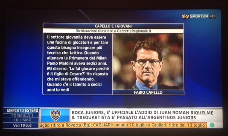 L'intervista di Fabio Capello in onda su Sky Sport
