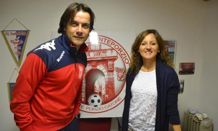 Il dt Stefano Speziale con la psicologa Golia ©atleticomonteporziocalcio
