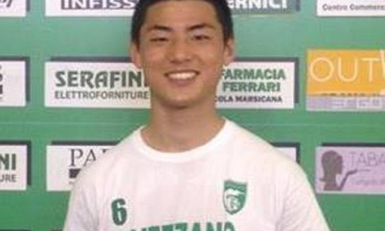 Kodai Nakai con la maglia dell'Avezzano