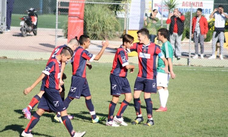 L'esultanza dell'undici rossoblu