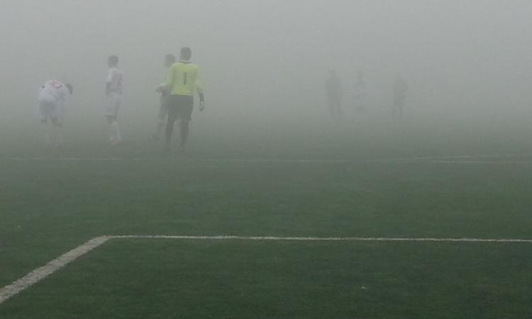 La nebbia che ha portato alla sospensione e al rinvio di Pro Calcio Lenola - Calcio Sezze