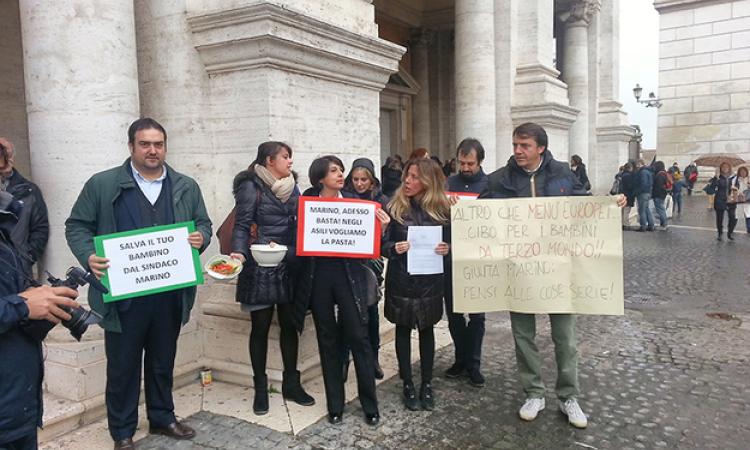 Un'immagine della protesta di oggi