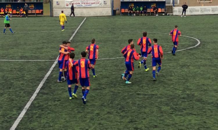 La Perconti esulta dopo il gol di Di Bari