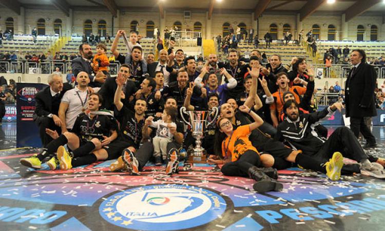 La gioia dell'Asti (Foto © Divisione Calcio a 5)