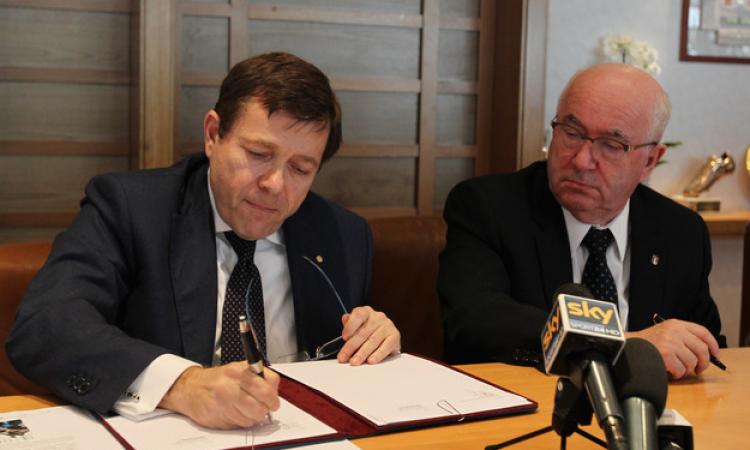 La firma dell'accordo tra Figc e l'Università di Roma &quot;Foro Italico&quot;