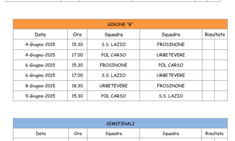 Il 3 giugno parte il "Memorial Matteo Calce"
