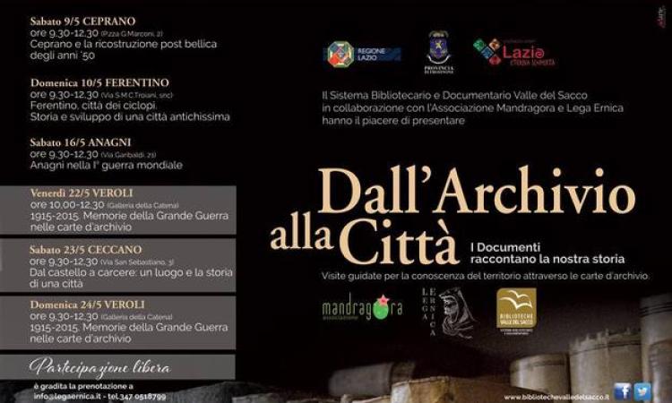 "Dall’Archivio alla Città", visite e incontri per raccontare la Storia locale