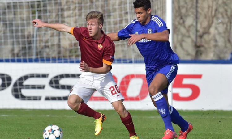 Christian D'Urso durante il match di Youth League contro il Chelsea ©asroma.it