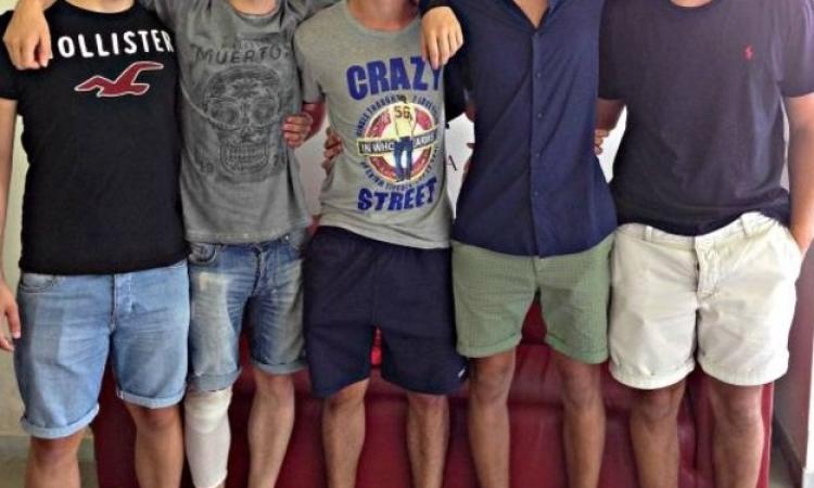 Da sinistra: Simone Belli, Gianmarco Galasso, Alessio Facenna, Edoardo Paruta e Matteo Cori