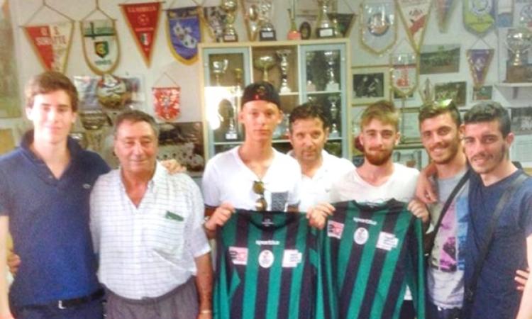 Alla presentazione dei tre nuovi arrivati c'erano anche gli ex Sant'Angelo Romano Alessio e Simone Sciamanna, anche loro neo acquisti biancoverdi