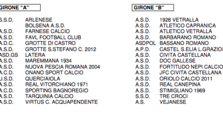 Seconda Categoria, ecco tutti i raggruppamenti