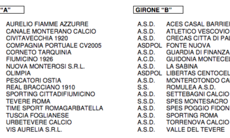 Juniores Regionali, ecco tutti i raggruppamenti