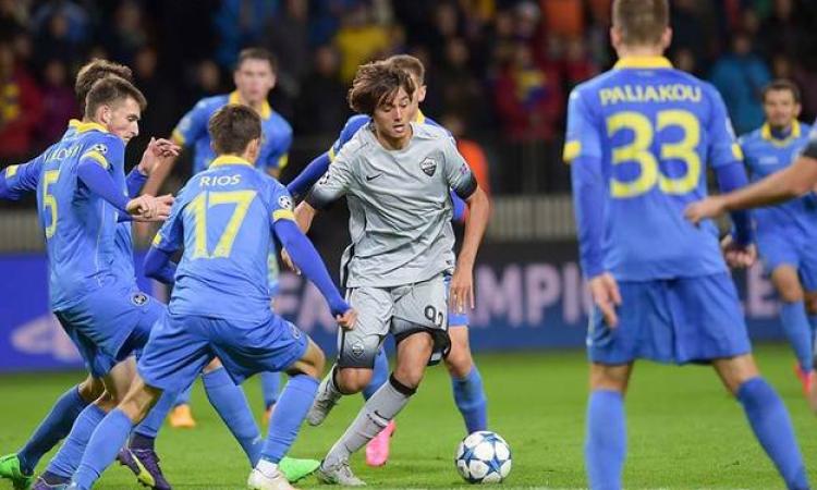 Champions League, Soleri in azione contro il Bate Borisov ©Facebook As Roma