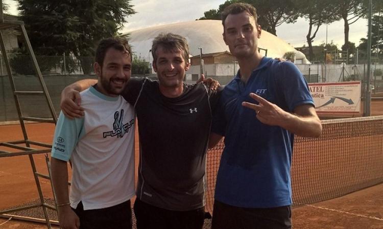 Mancini, Mariani e Russo in posa