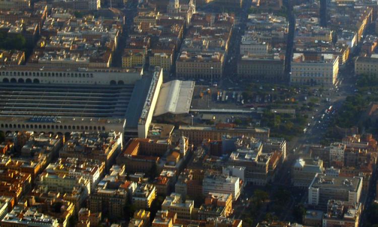 Una veduta dall'alto delle aree interessate dai cantieri