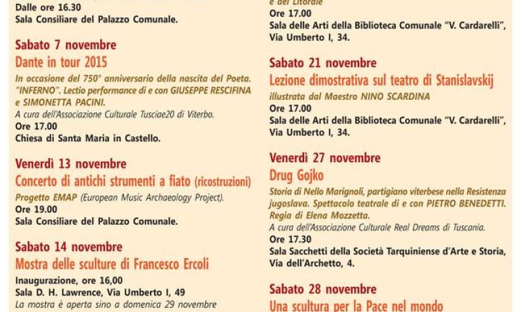 "Tarquinia a Porte aperte": ecco tutti gli appuntamenti del mese di novembre
