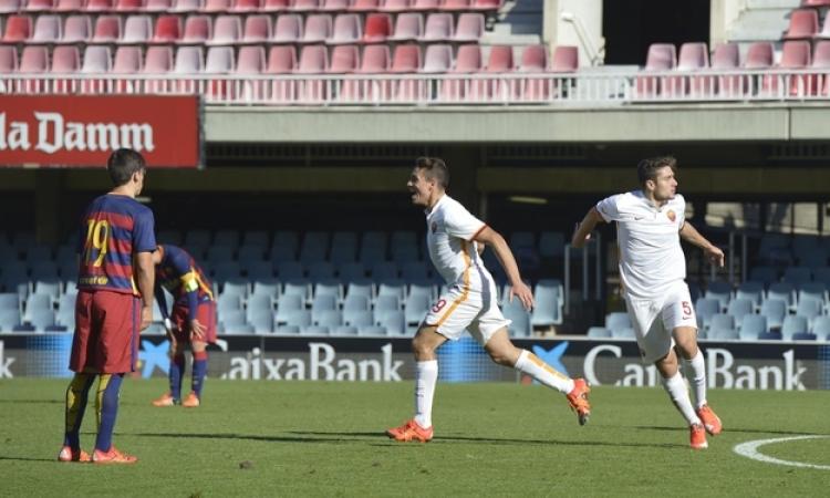 Barcellona - Roma: Ponce ha appena messo a segno il gol del 3-3 ©asroma.it